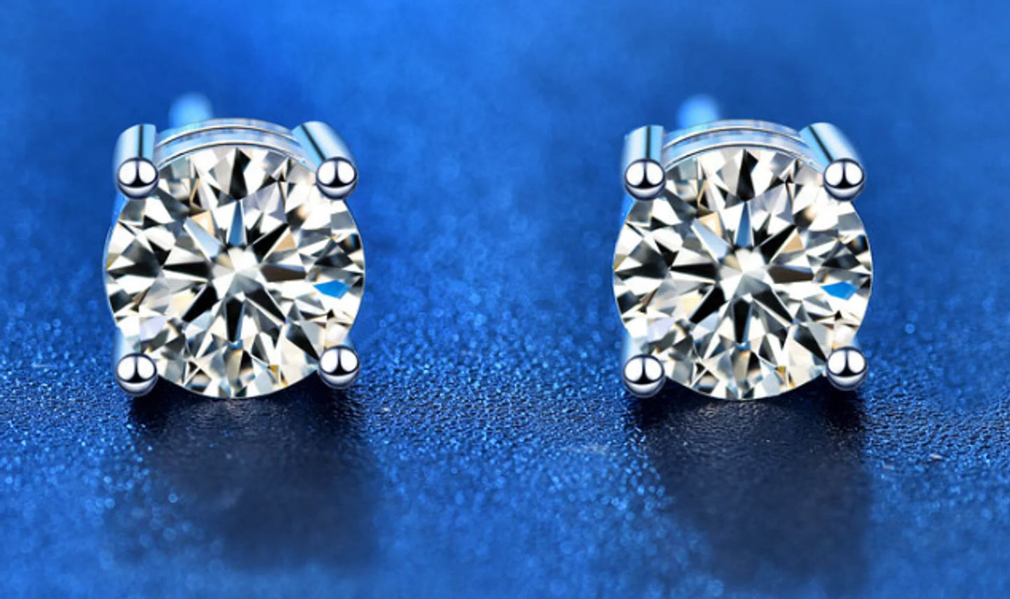 1.0 carat x2 Moissanite Stud Earrings