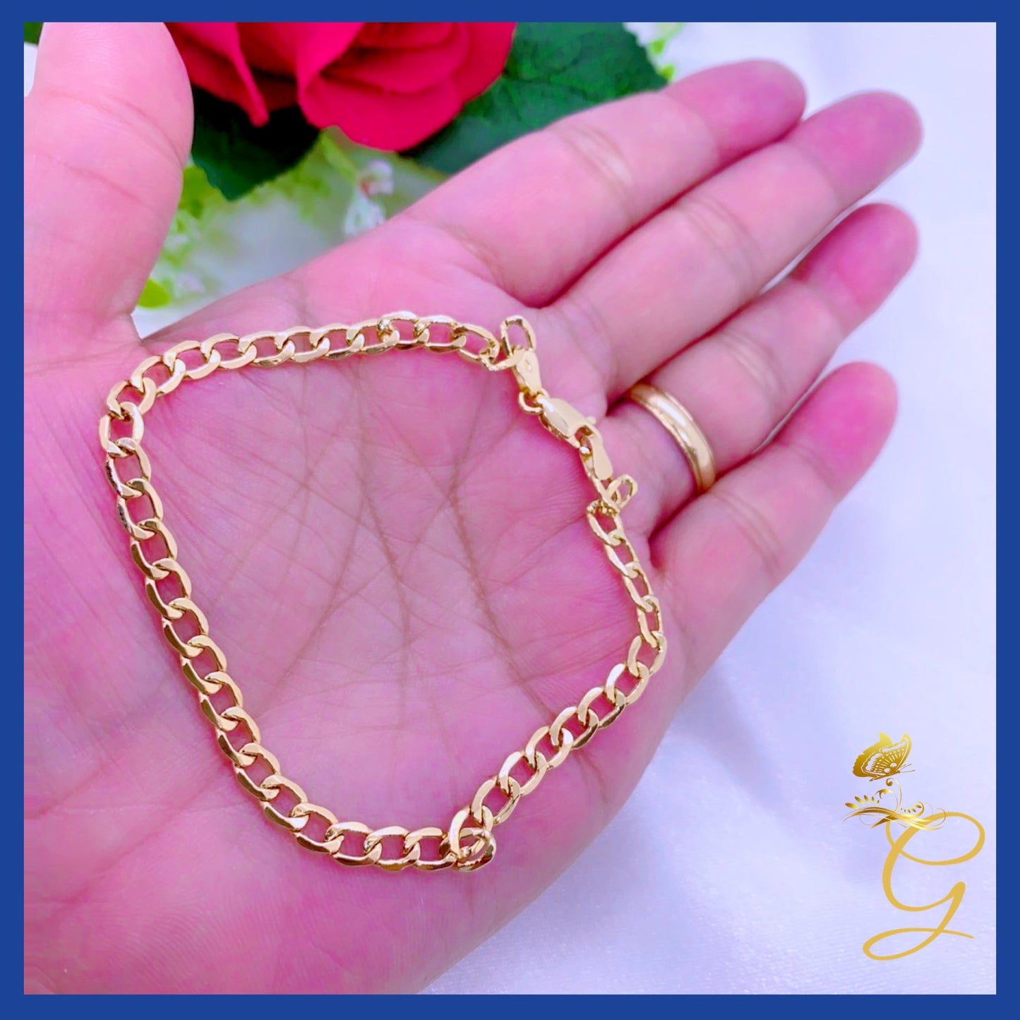 18K Real Gold Bracelet size 7”