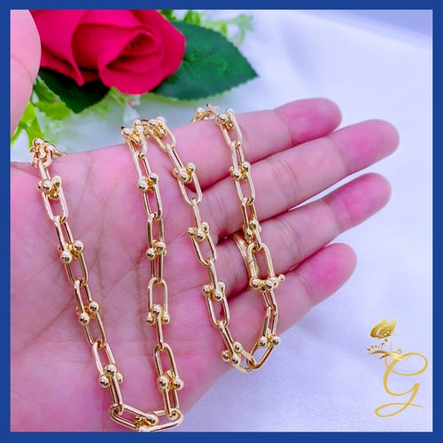 18K Real Gold Hardware Chain 16”