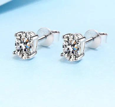 1.0 carat x2 Moissanite Stud Earrings